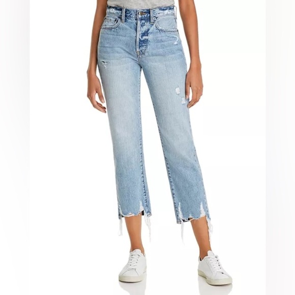 NWT Pistola Charlie High Rise Straight Jeans Raw Hem in Ruthless Wash size 25/0 - Picture 1 of 10